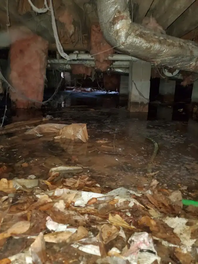 Crawl space flood assessment for Commercial Water Damage Restoration in Mount Washington